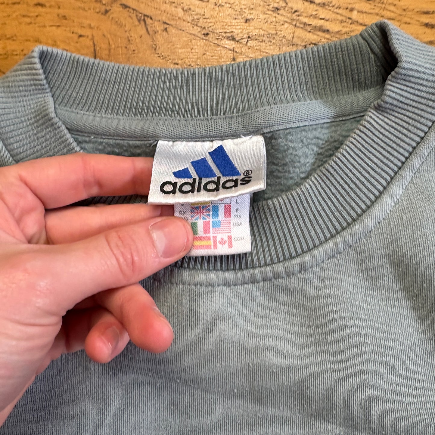 Vintage 90s Adidas Blue Embroidered Sweatshirt - XL