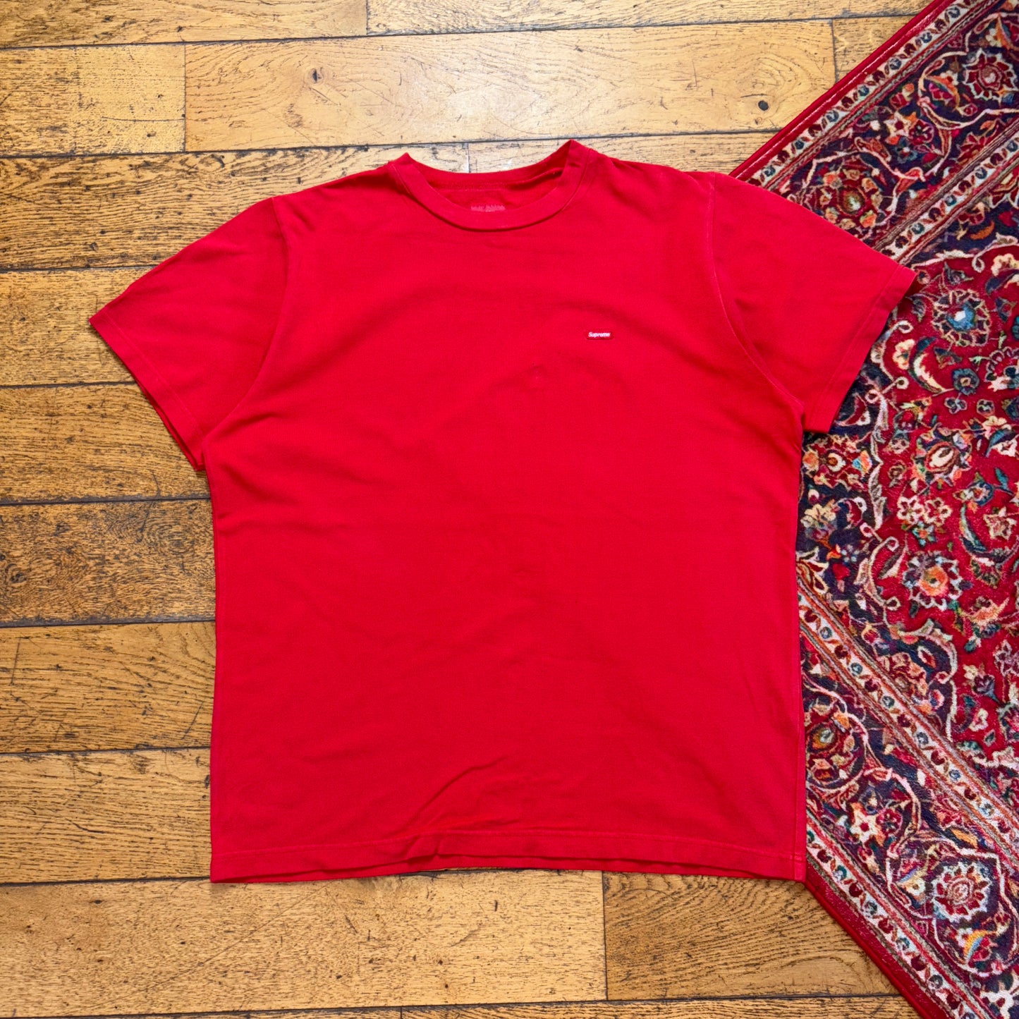 Vintage Supreme Mini Box Logo Red Heavyweight T-Shirt - L