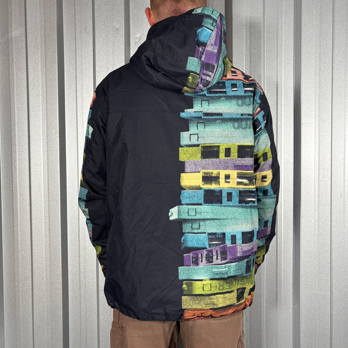 Quiksilver Navy Pattern Ski Snow Technical Coat - M
