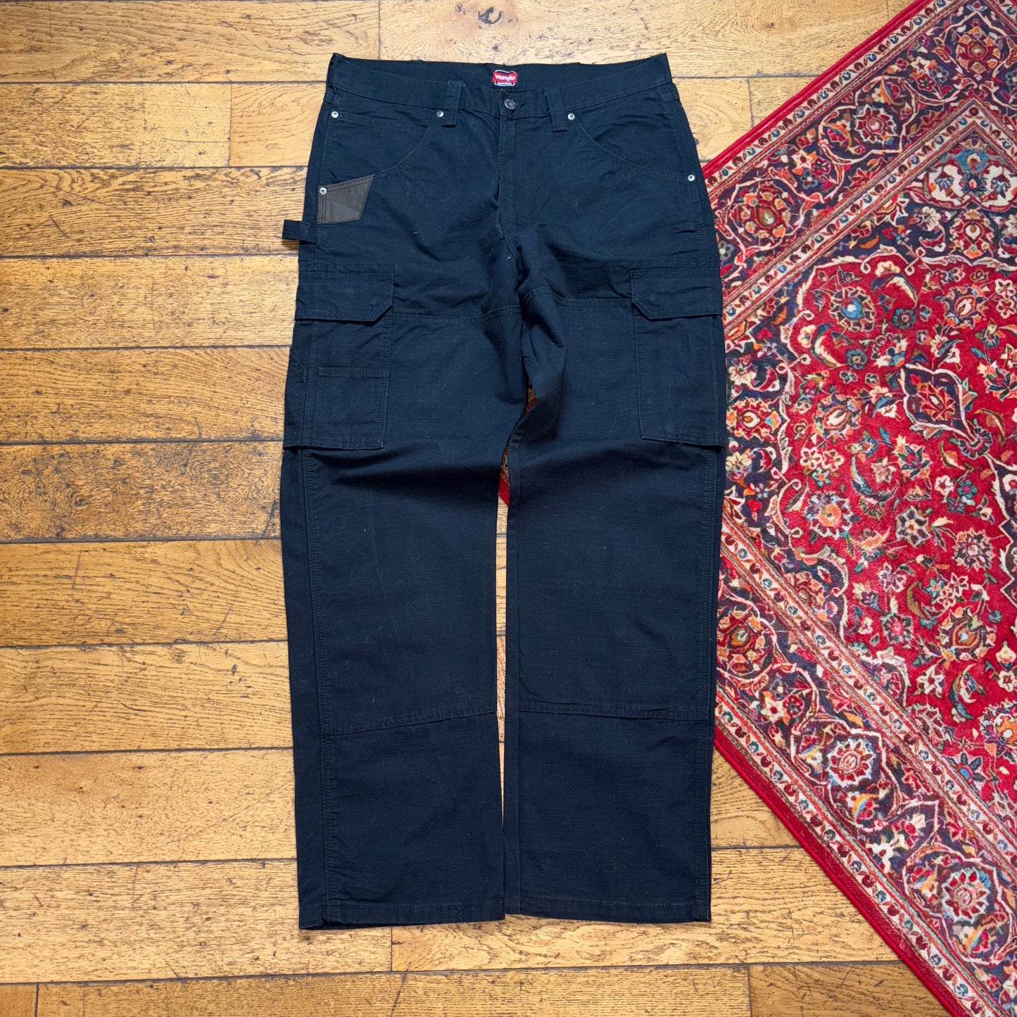 Vintage Wrangler Black Carpenter Workwear Baggy Trousers - 36R
