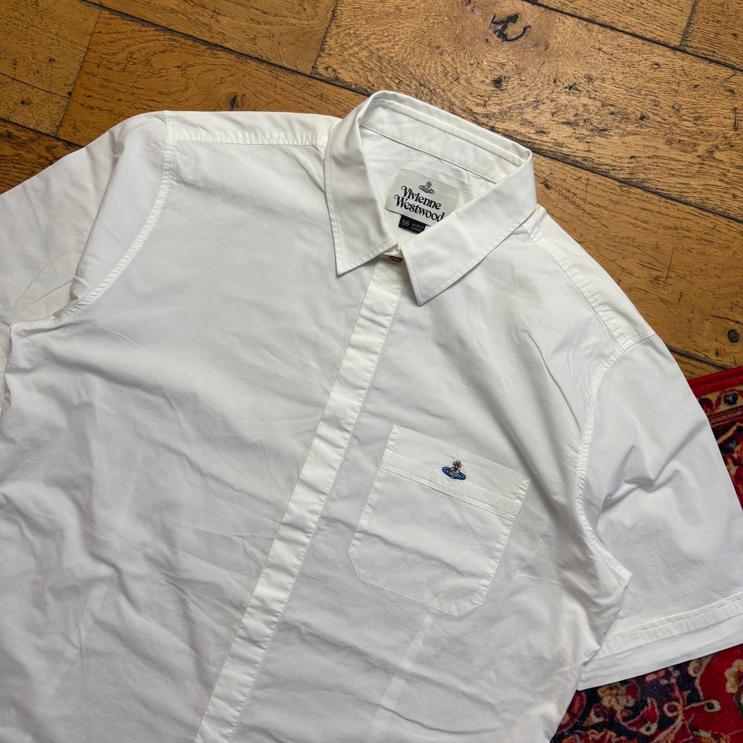 Vintage Vivienne Westwood White Embroidered Short Sleeve Shirt - M