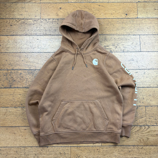 Vintage Carhartt Brown Hoodie Sweatshirt - L