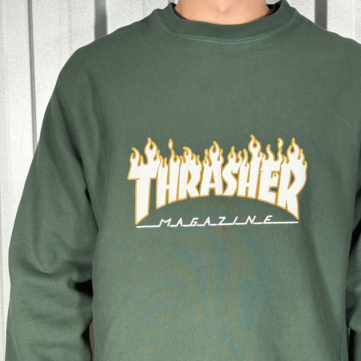Thrasher Independent Green Flames Skate Sweatshirt - XL