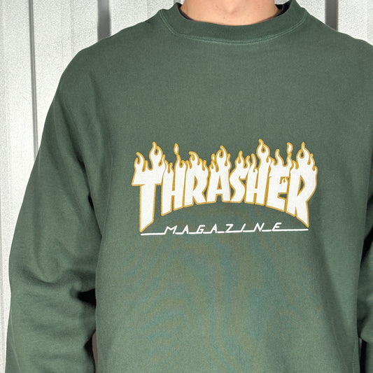 Thrasher Independent Green Flames Skate Sweatshirt - XL