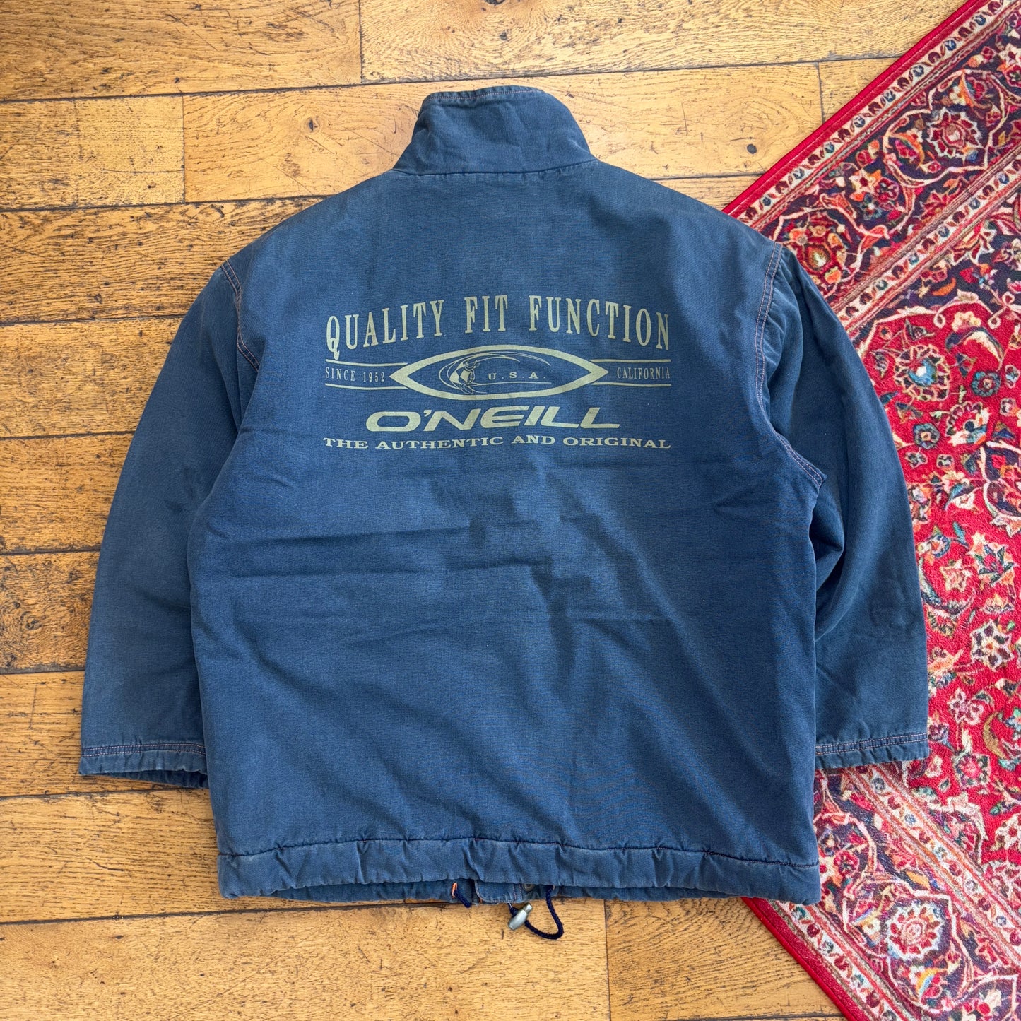 Vintage Oneill Blue Denim Style Surfwear Padded Jacket Coat - M