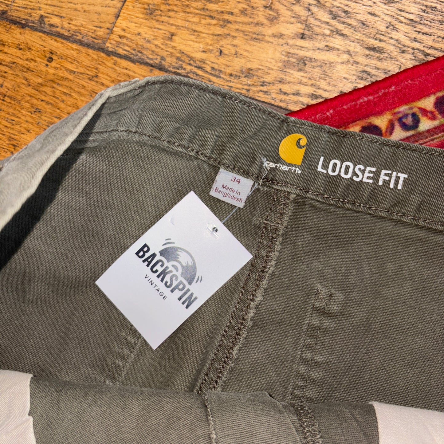 Vintage Carhartt Green Grey Workwear Baggy Carpenter Shorts - 34