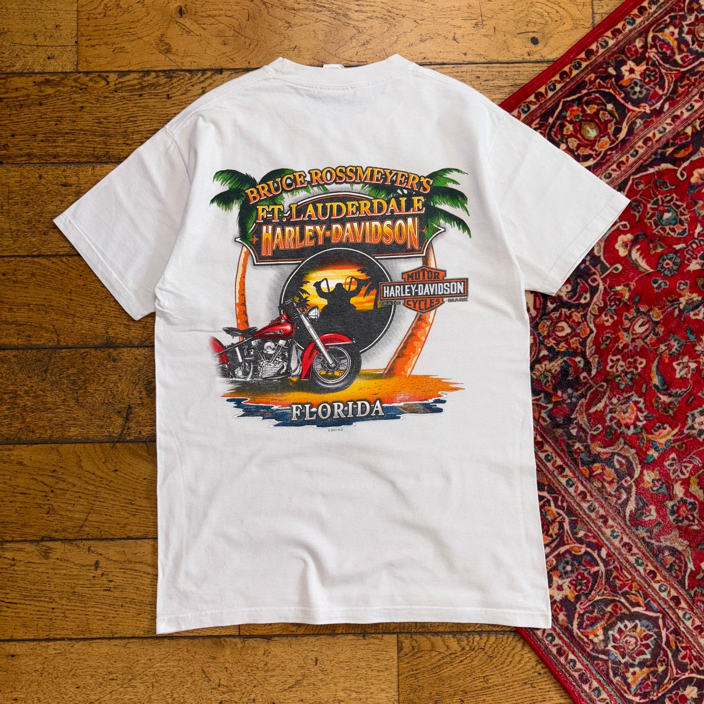 Vintage 2011 Harley Davidson White Single Stitch Graphic T-Shirt - XS