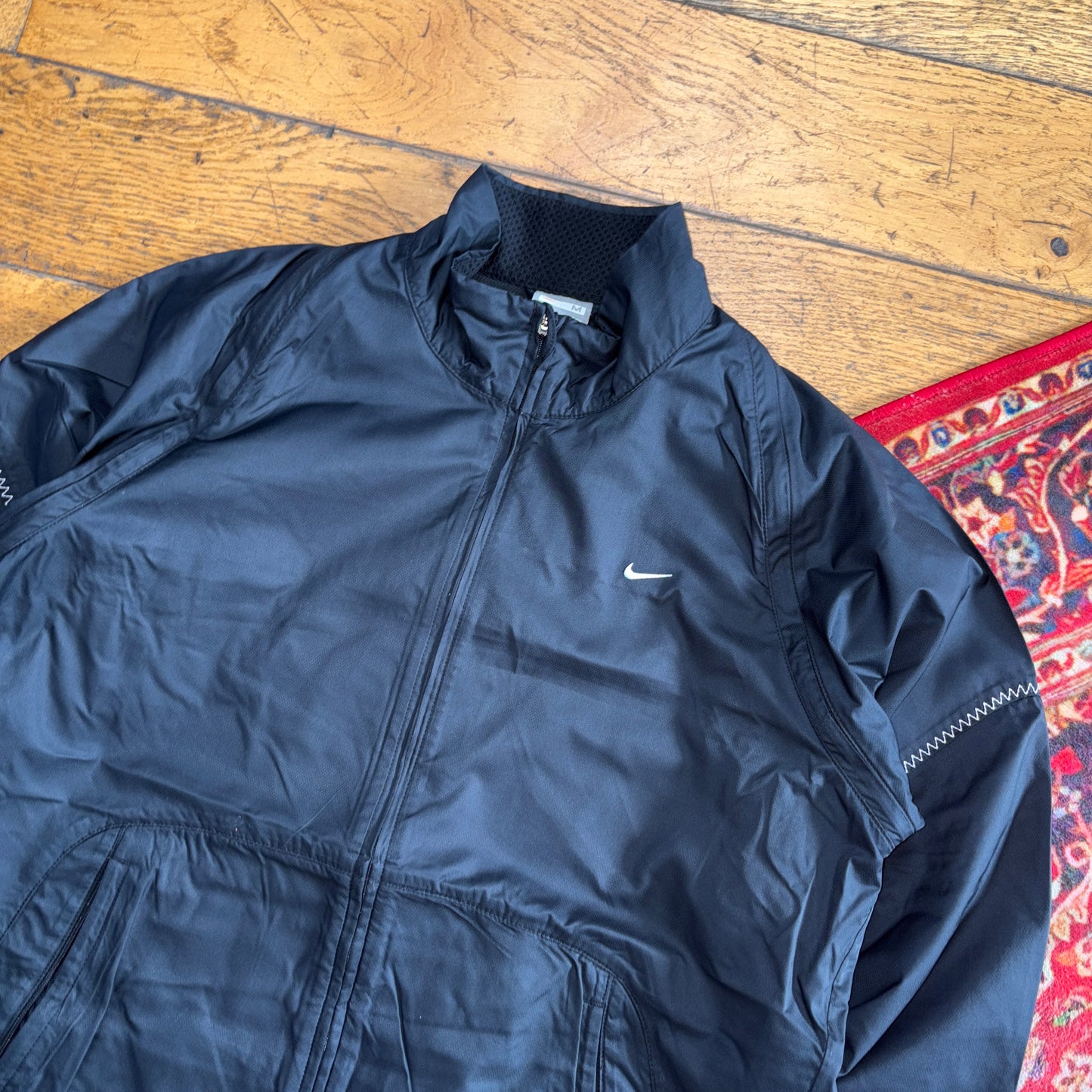 Vintage Nike Womens Black Tracksuit Track Shell Windbreaker Jacket - M