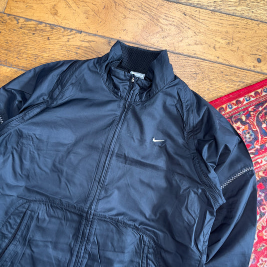 Vintage Nike Womens Black Tracksuit Track Shell Windbreaker Jacket - M