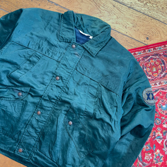 Vintage Levis Green Lightweight Cropped Bomber Jacket - M
