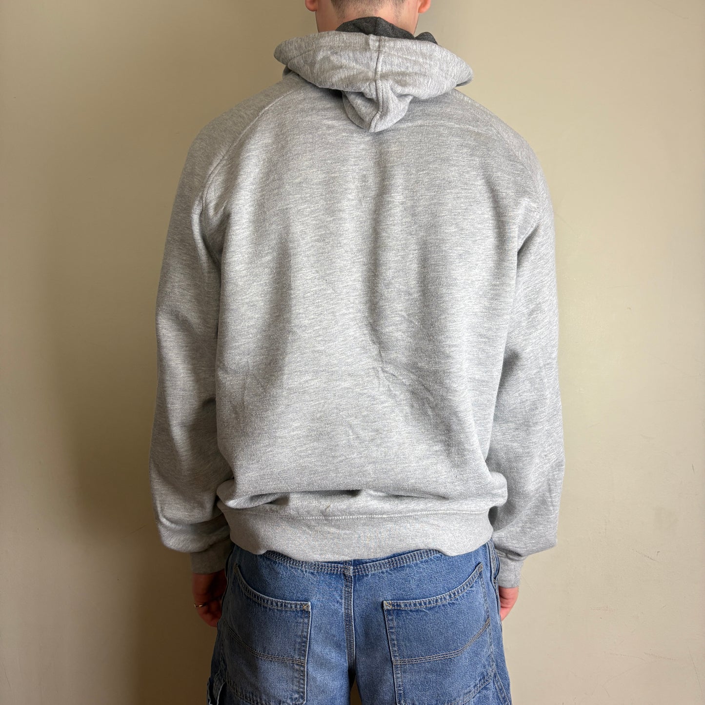Vintage Nike Swoosh Grey Y2K Silver Tag Hoodie Embroidered Sweatshirt - XL