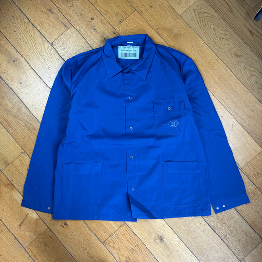 Vintage French Chore Workwear Jacket Blue Overcoat - XL