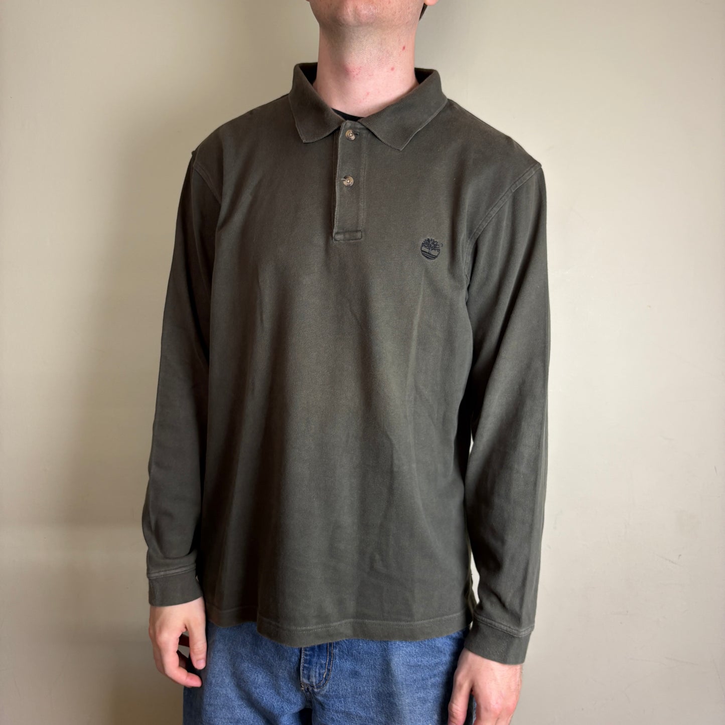 Vintage Timberland Green Rugby Polo Shirt - L