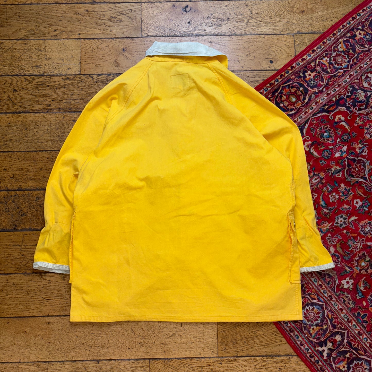 Vintage Harvey Yellow Fireman Clasp Trench Coat Jacket - XL