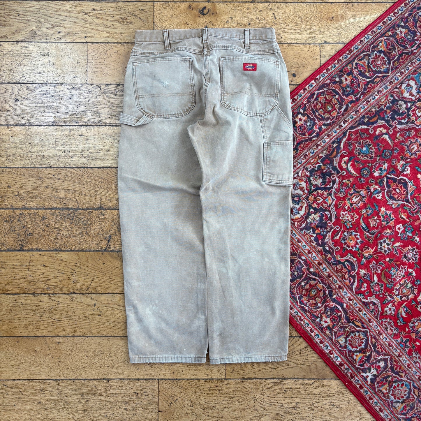 Vintage Dickies Brown Workwear Carpenter Baggy Trousers - 34