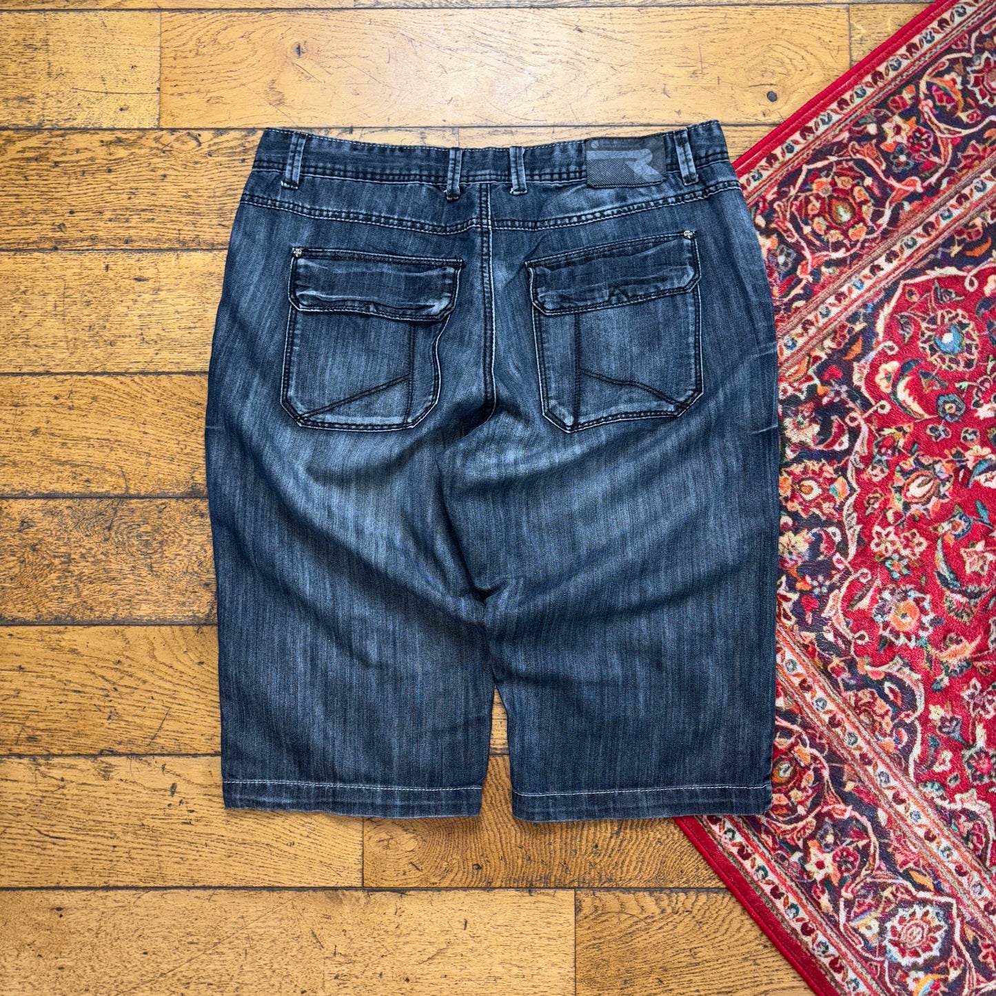 Vintage Grey Denim Shorts - 36