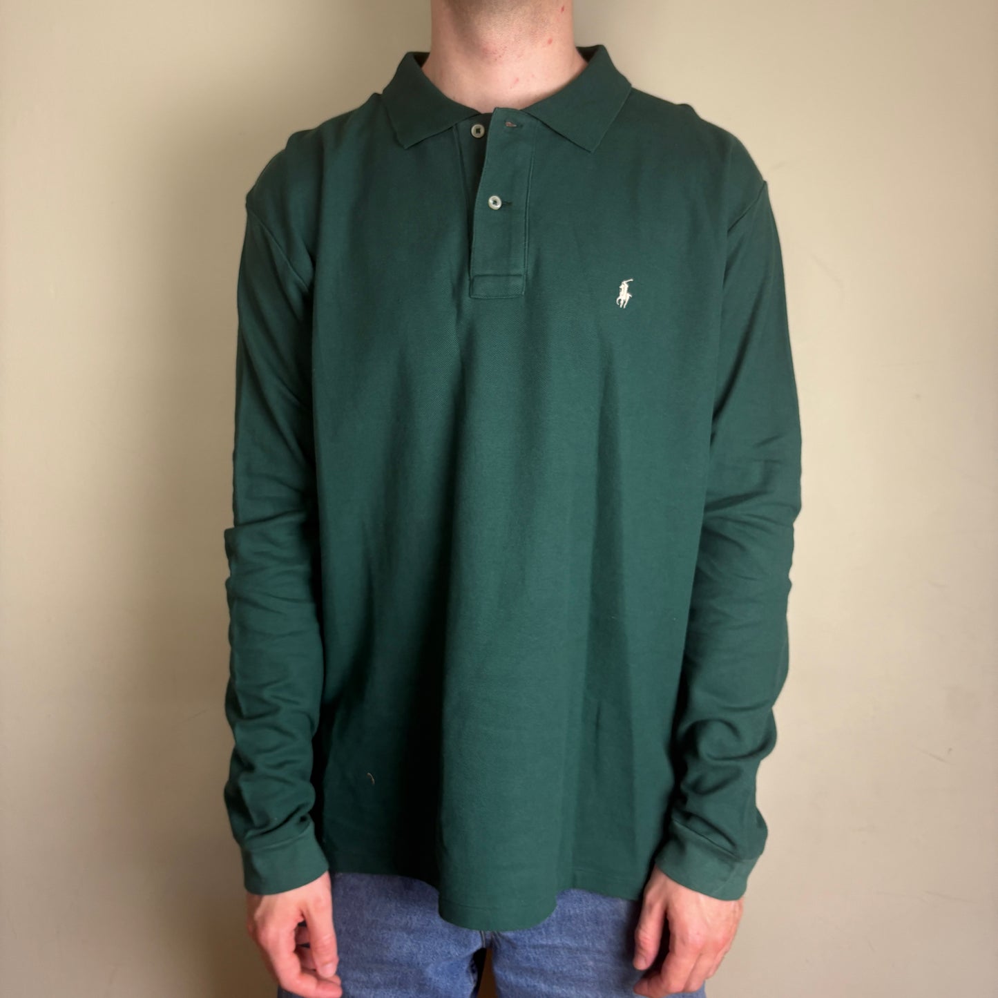 Vintage Ralph Lauren Green Rugby Polo Shirt - 2XL