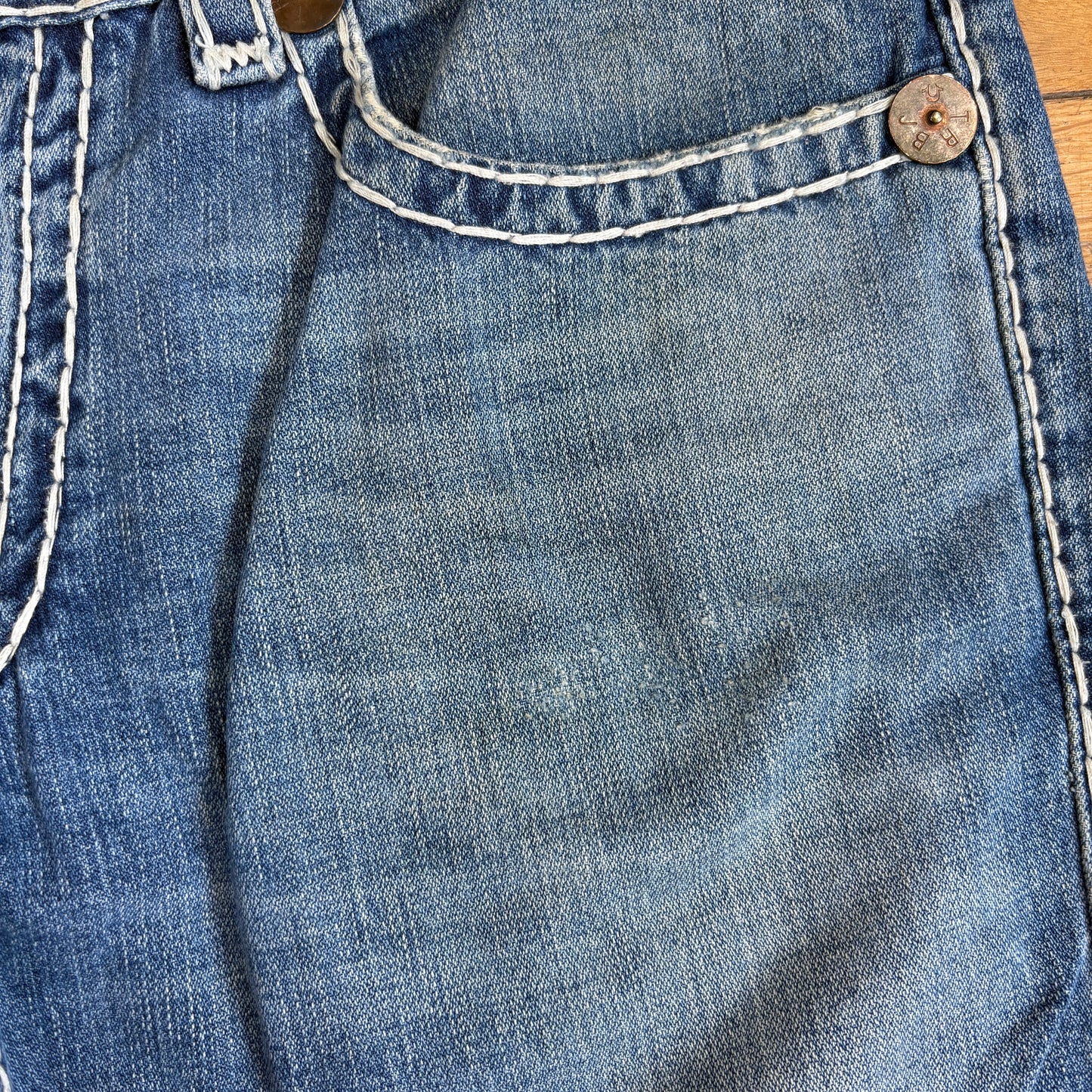 Vintage True Religion Blue Embroidered Y2K Shorts Jorts - 36