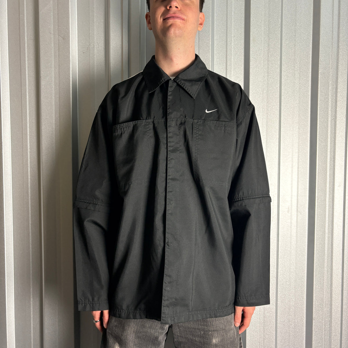Vintage Nike 00s Y2K Harrington Coach Black Jacket - XL