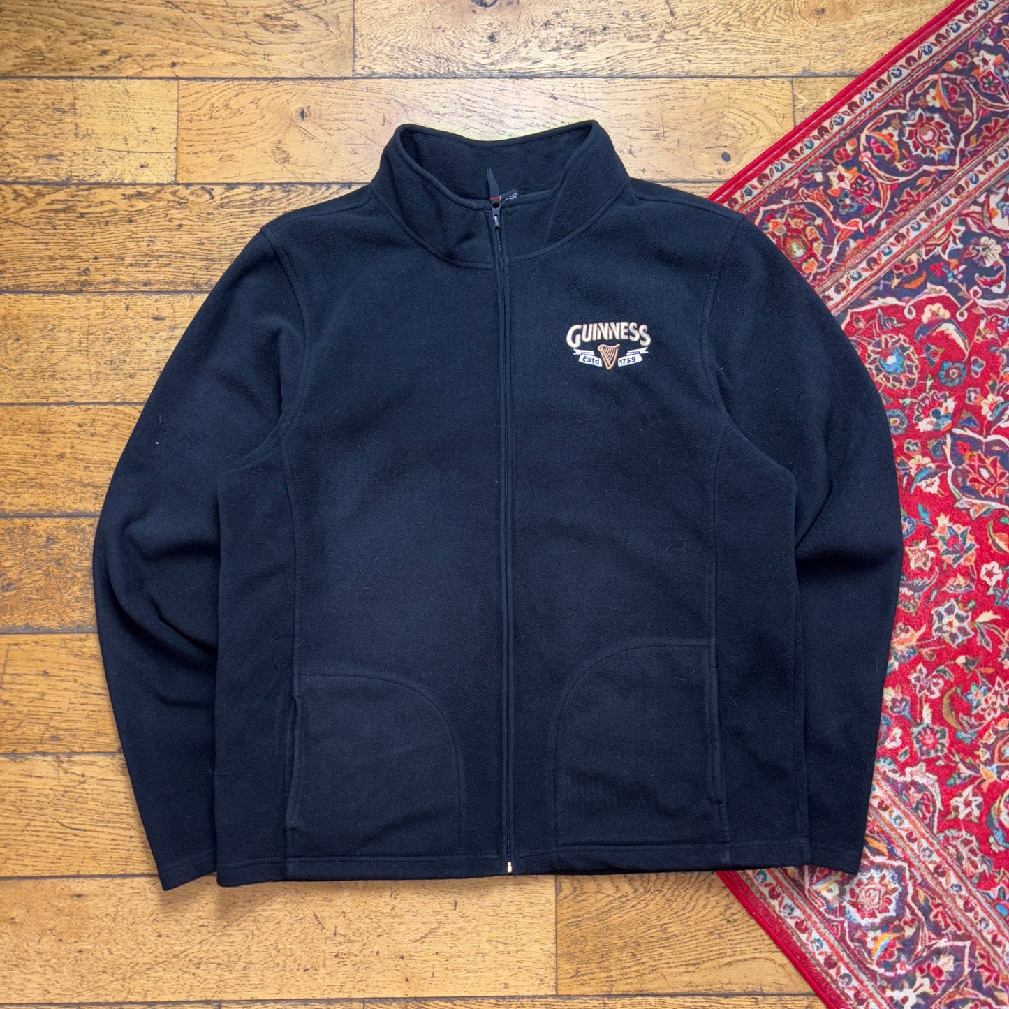 Vintage Guinness Black Fleece Embroidered Sweatshirt - XL