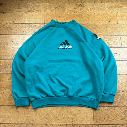 Vintage Adidas Equipment Green Embroidered Sweatshirt - XXL