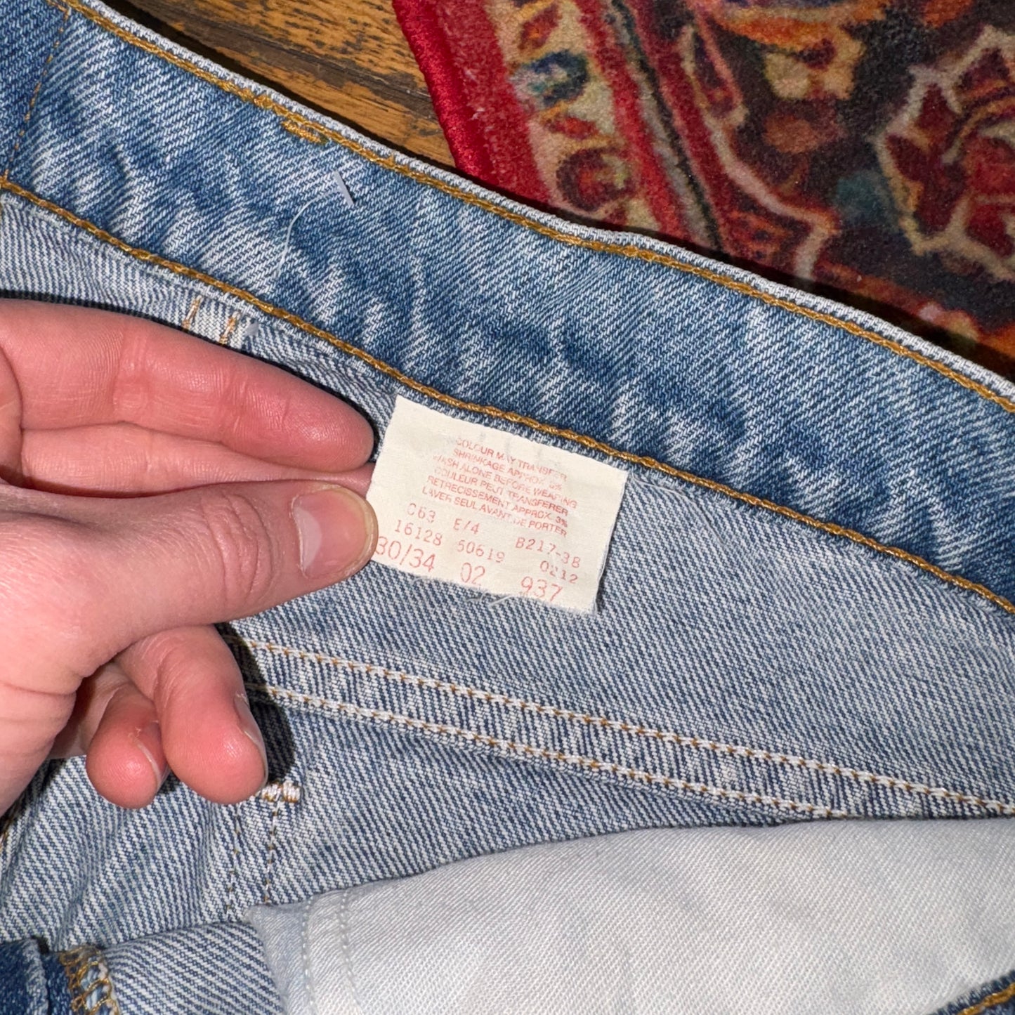 Vintage Levis 619 Orange Tab Straight Blue Denim Jeans - 30L