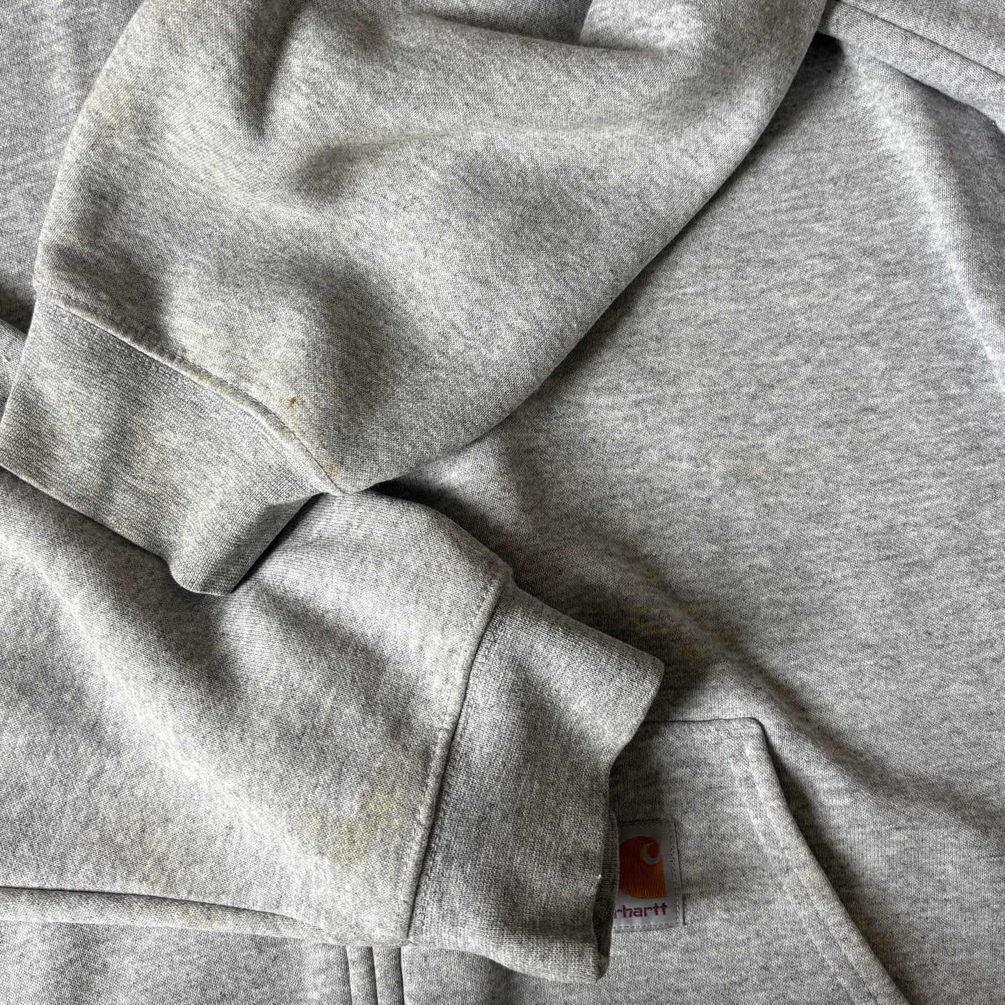 Vintage Carhartt Grey Zip Hoodie Sweatshirt - L