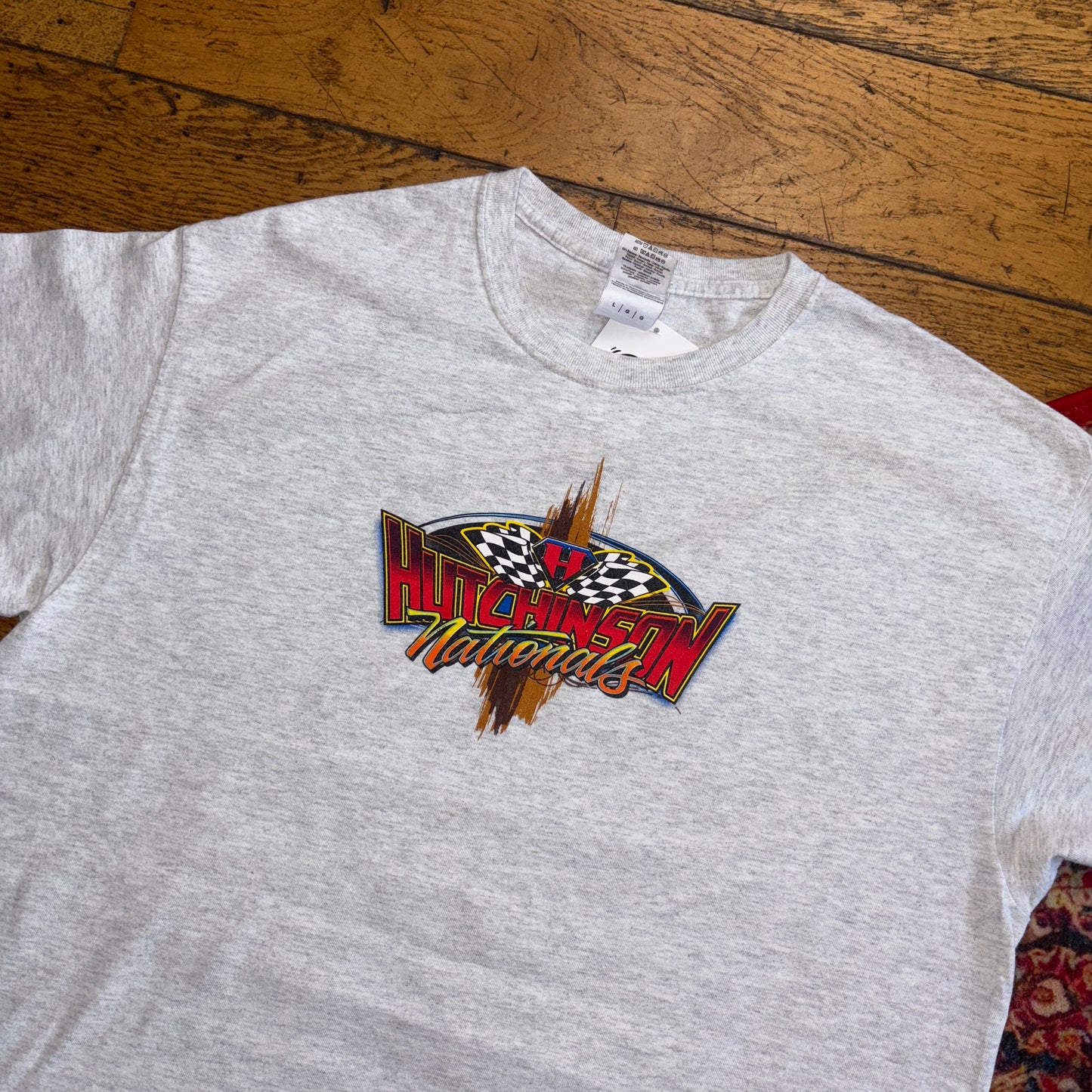 Vintage Nascar Grey Racing Graphic T-Shirt - M