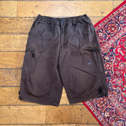 Vintage Oakley Brown Hiking Gorpcore Expedition Baggy Shorts Jorts - L