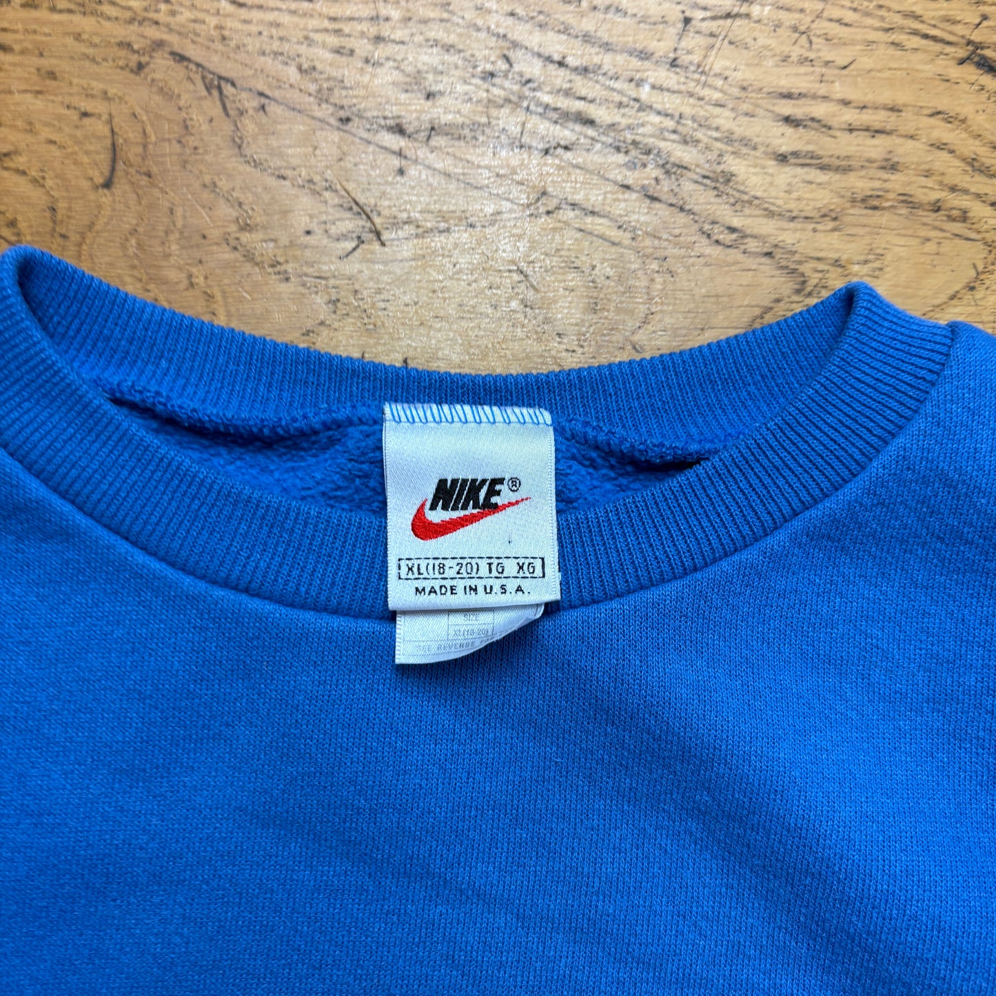 Vintage 90s Nike Blue Womens Embroidered Sweatshirt - Size 10