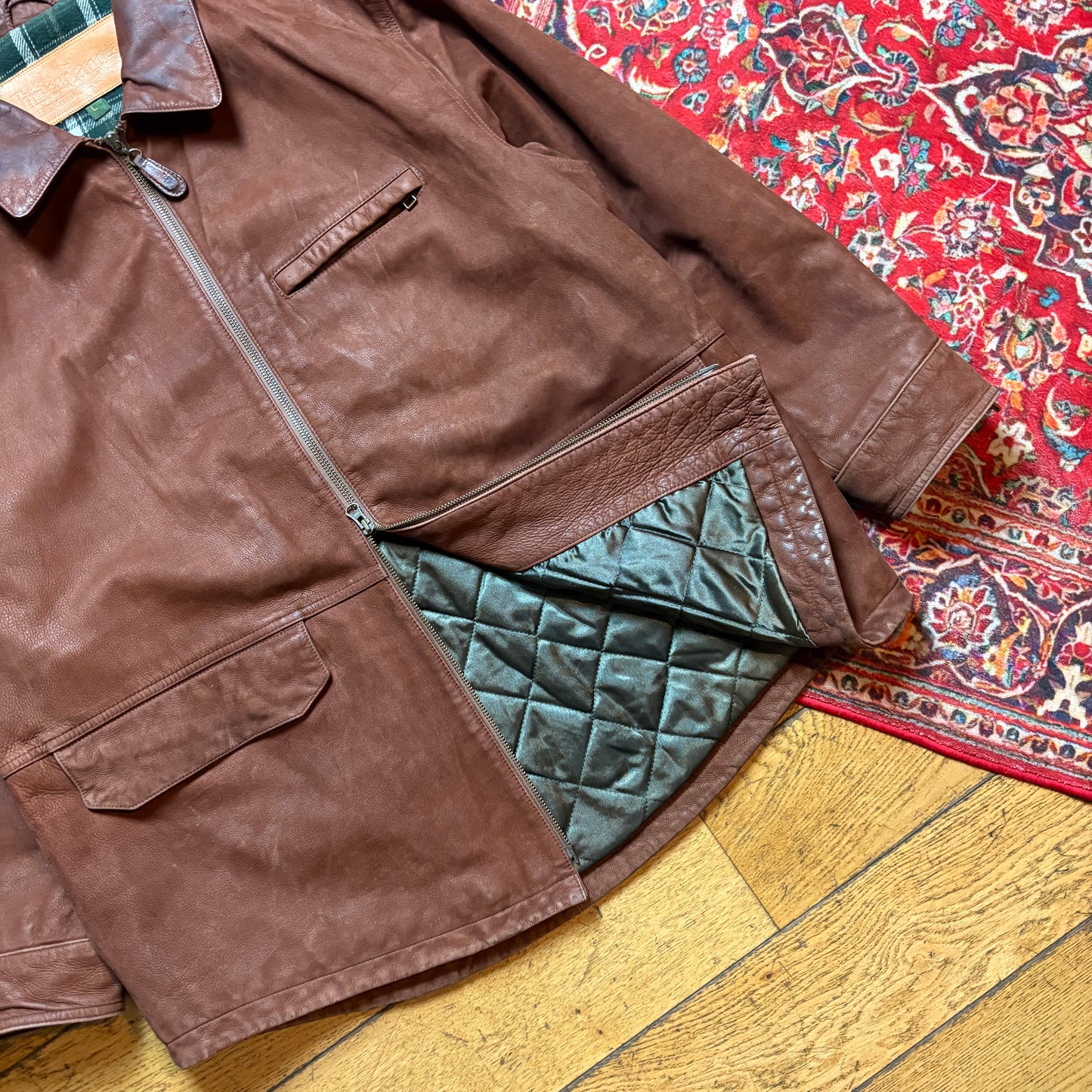 Vintage Timberland Brown Leather Jacket - L