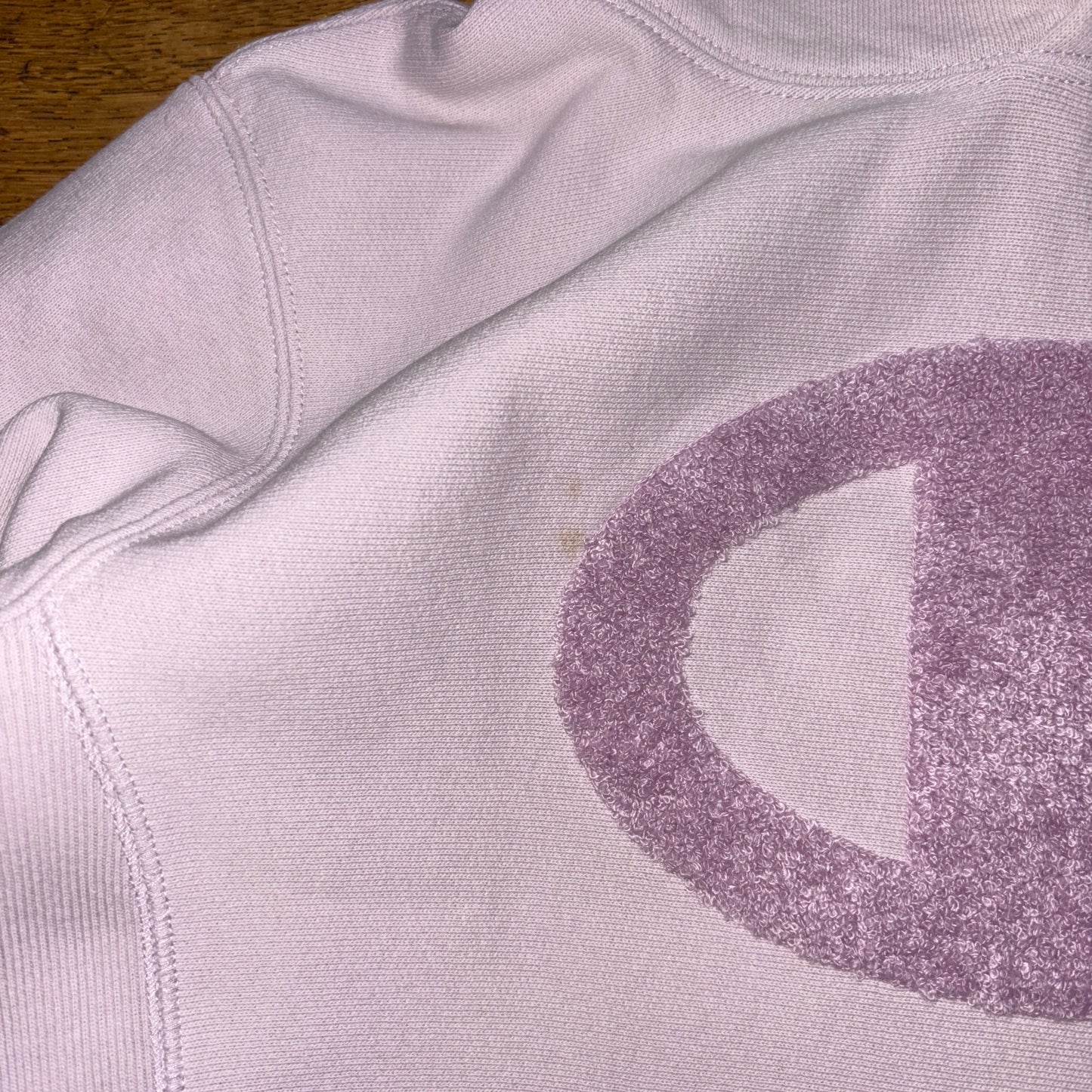 Vintage Champion Pink Hoodie Womens Embroidered Sweatshirt - M