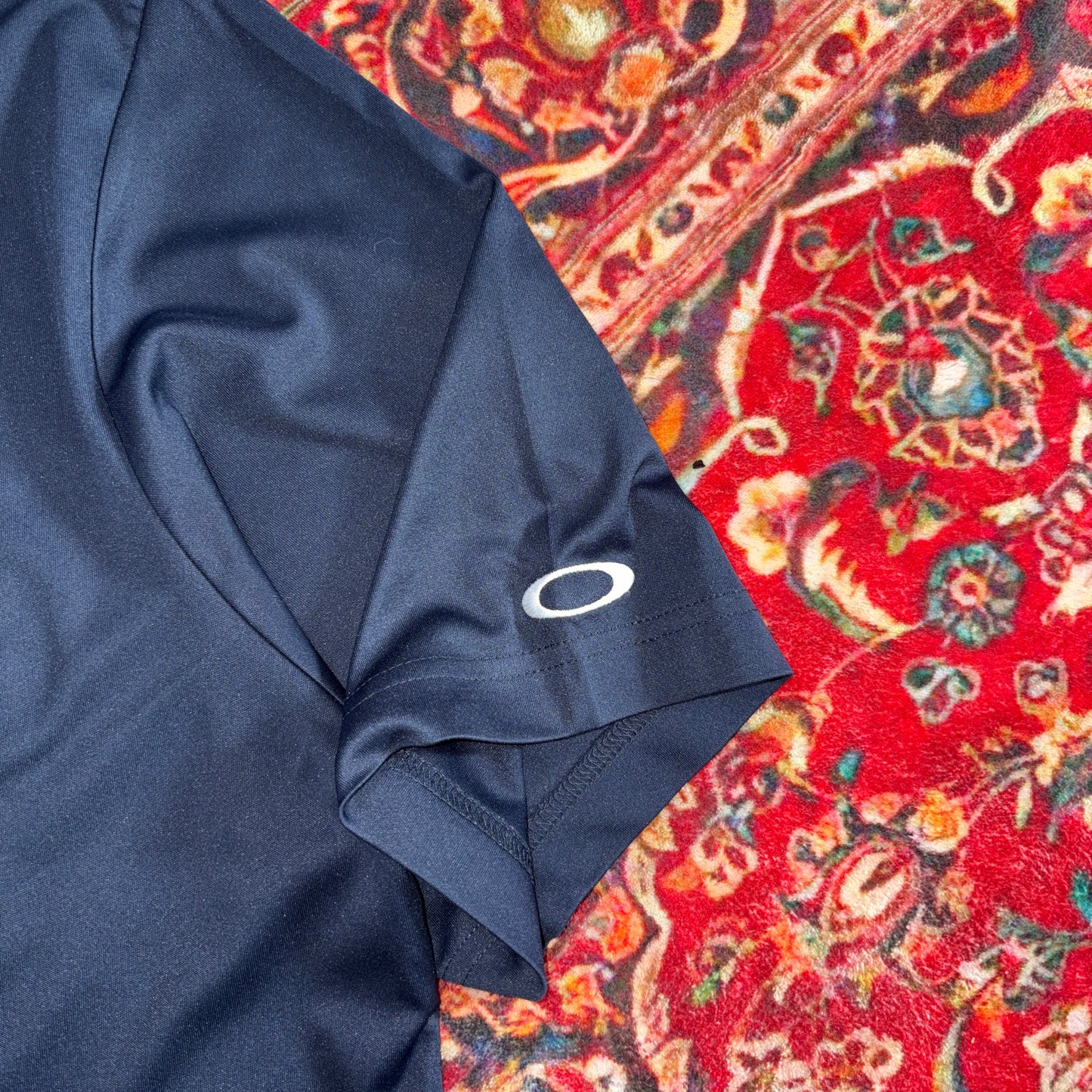 Vintage Oakley Navy Golf Embroidered Sports Polo Shirt - L