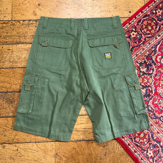 Vintage Ecko Unltd Green Cargo Y2K Hip Hop Baggy Jeans Shorts Jorts - 32