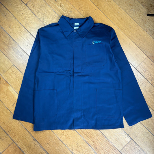 Vintage French Chore Workwear Jacket Blue Overcoat - XL