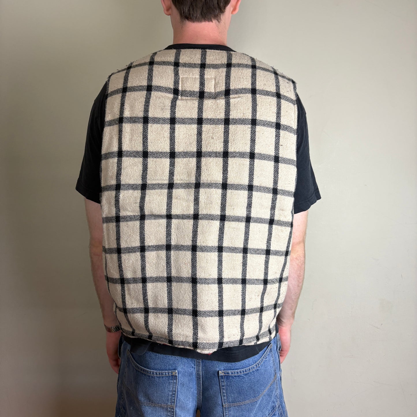 Vintage Energie Nova Check Gilet Vest Jacket - M
