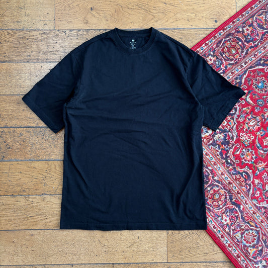 H&M Heavyweight Boxy Black T-Shirt - M