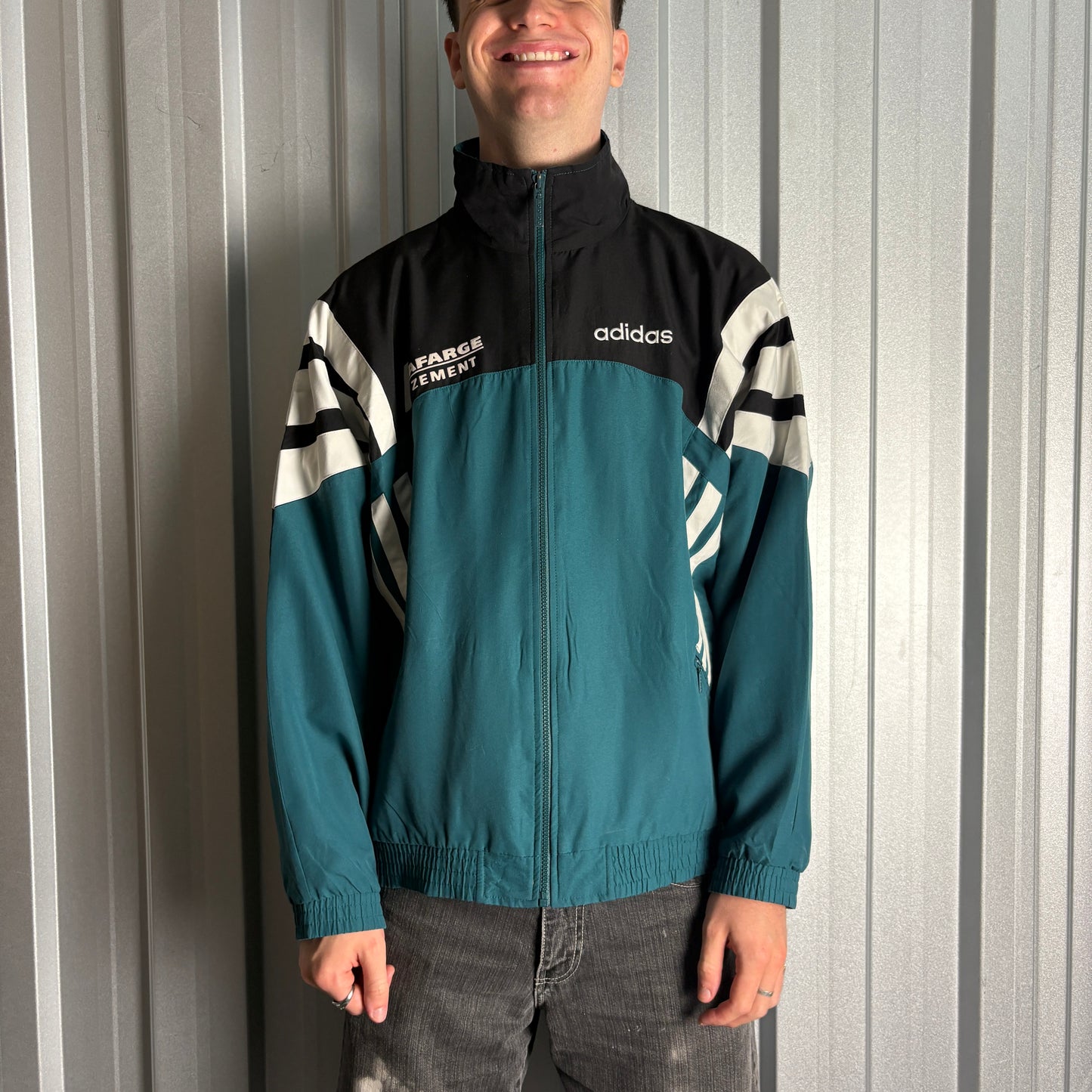 Vintage Adidas 90s Green Tracksuit Track Shell Jacket - L
