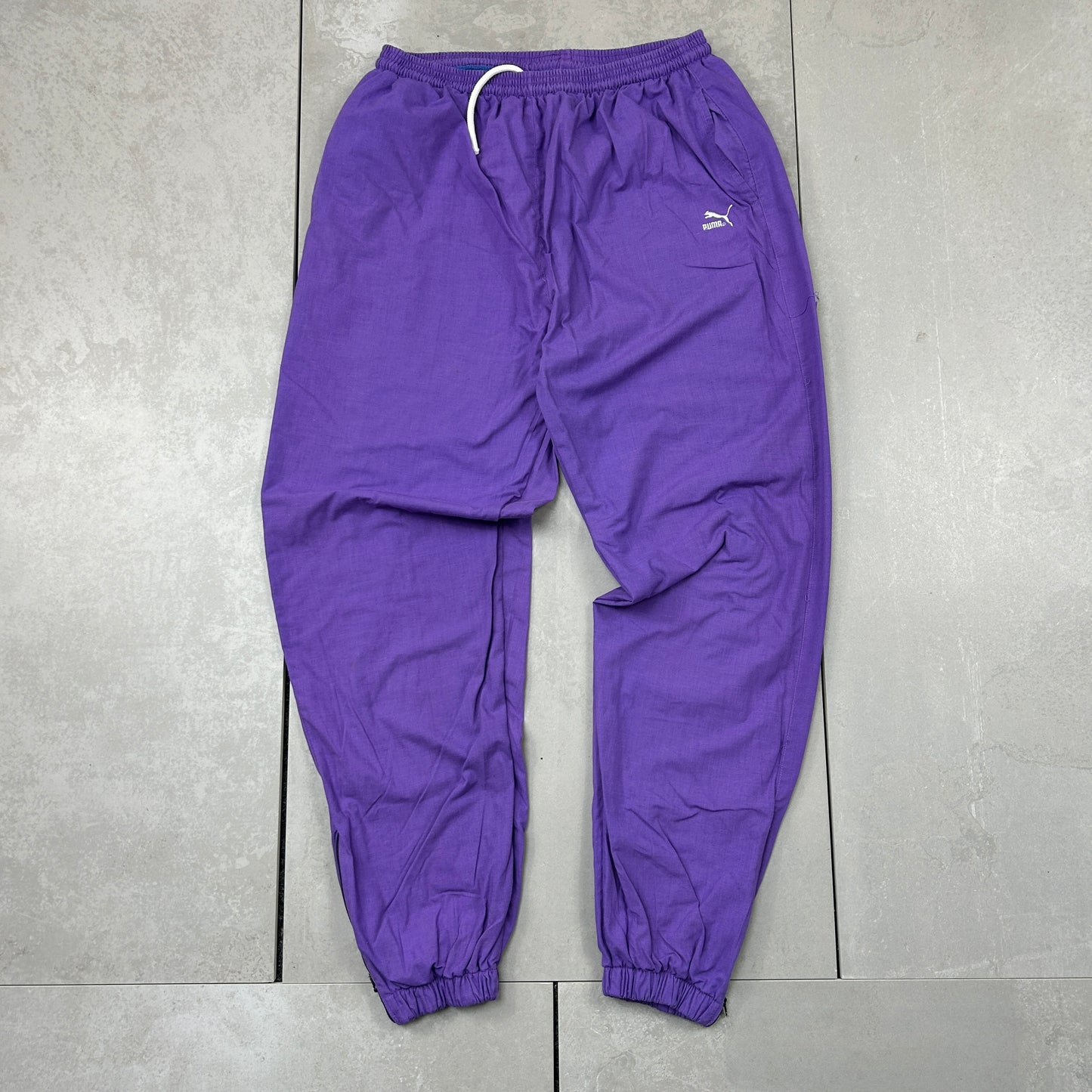 Vintage Puma Purple Baggy Tracksuit Sweatpants Track Pants Bottoms - L
