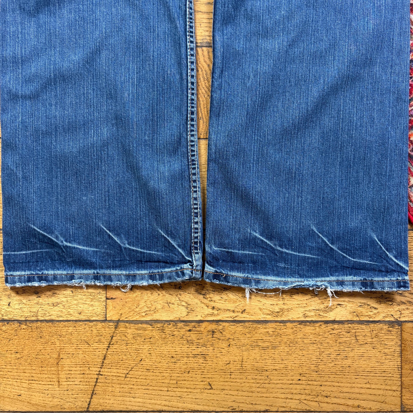 Vintage Blue Embroidered Y2K Hip Hop Baggy Jeans - 40