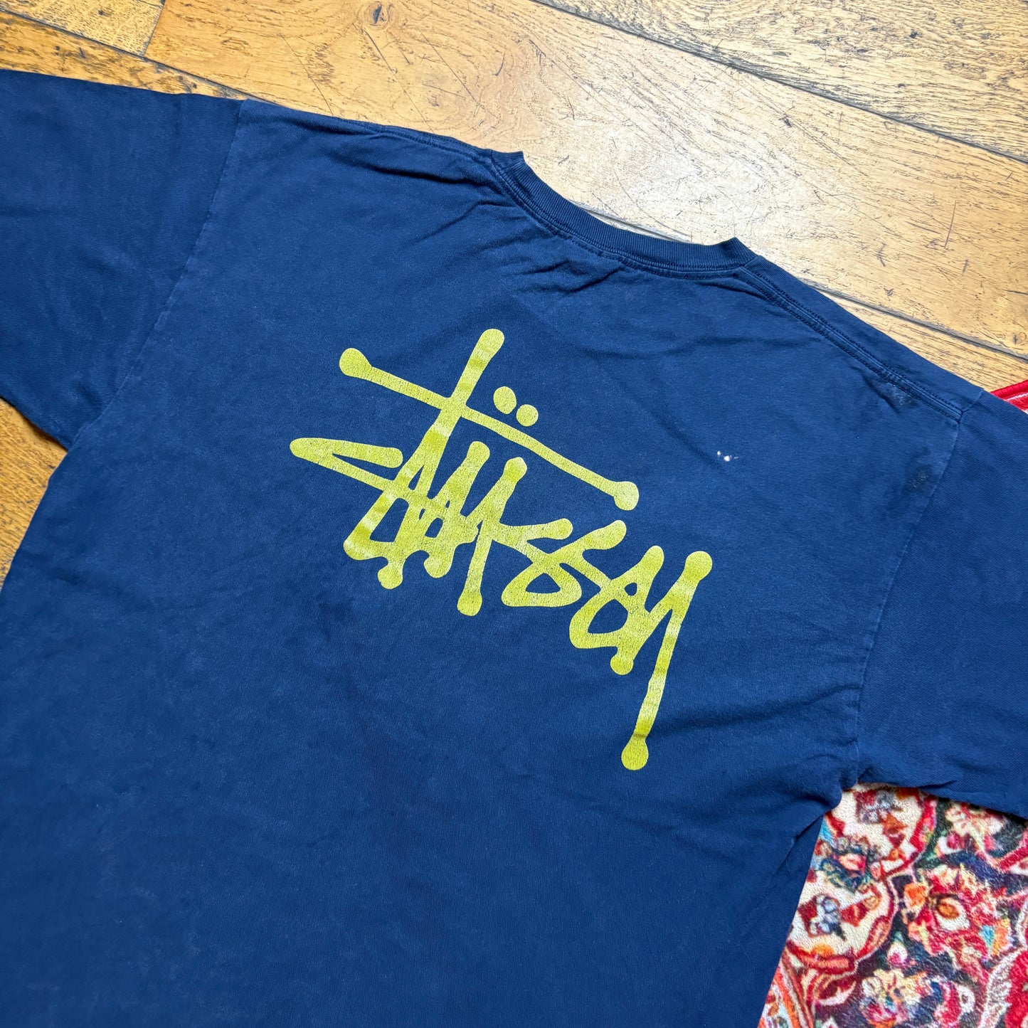 Vintage Stussy Navy Graphic T-Shirt - M