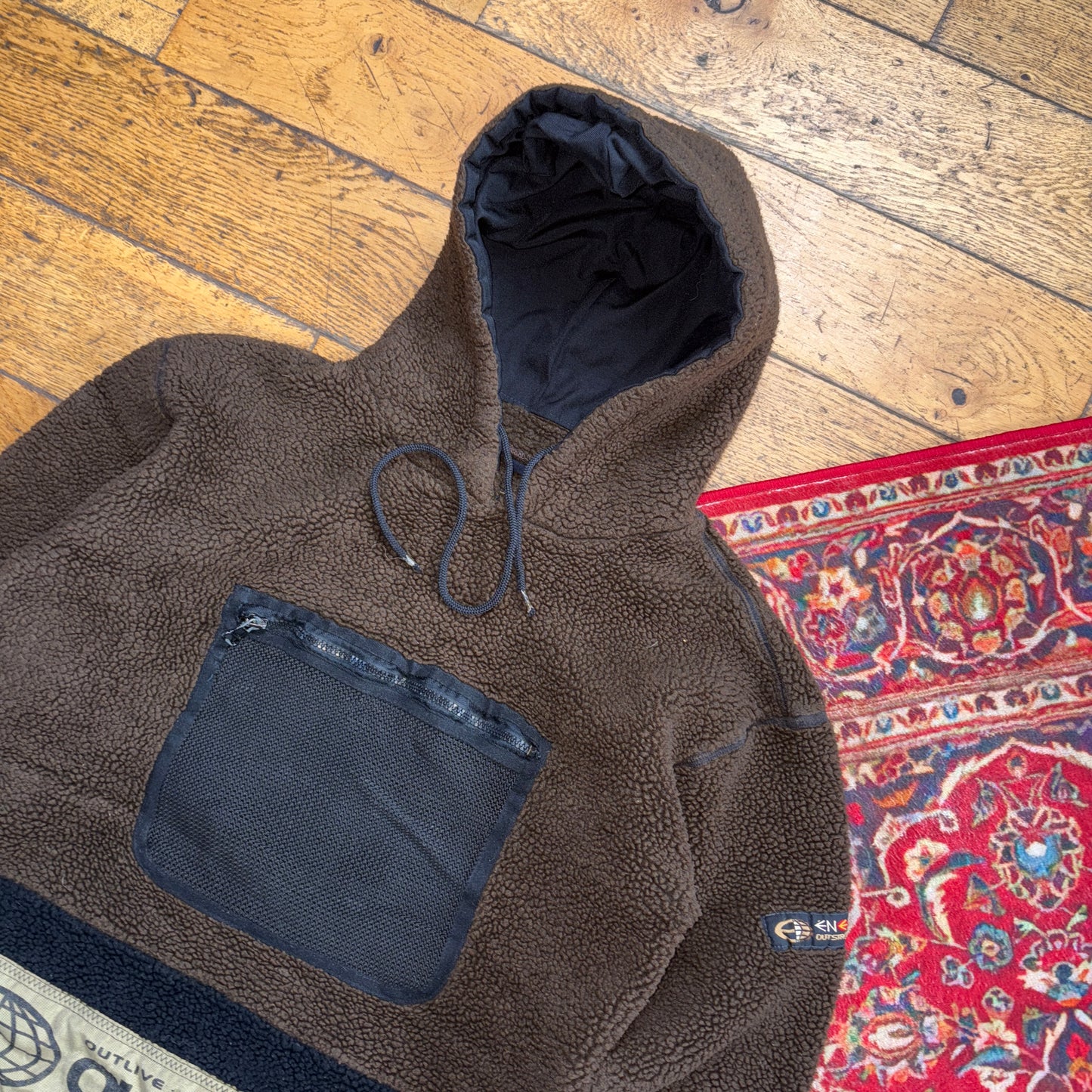 Vintage Energie Skate Brown Fleece Hoodie Sweatshirt - S