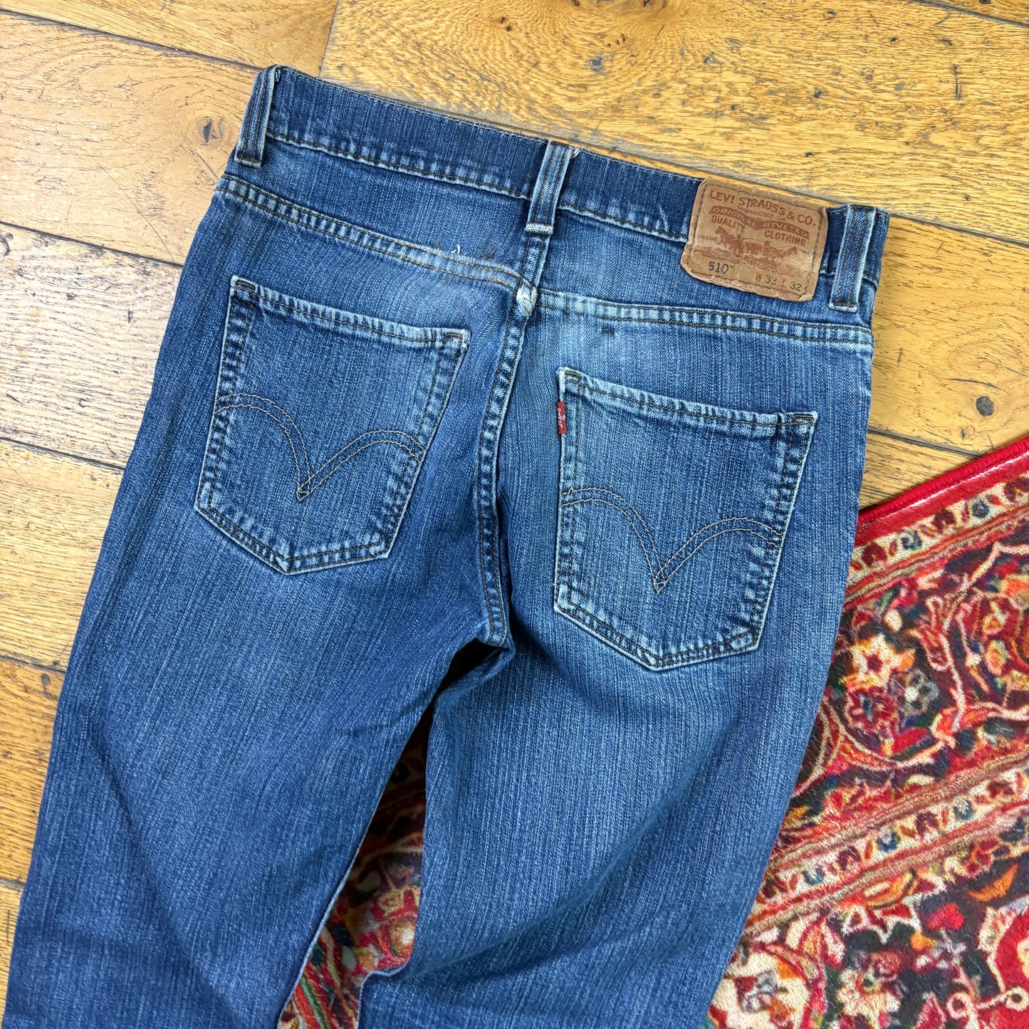 Vintage Levis 510 Skinny Blue Denim Jeans - 30