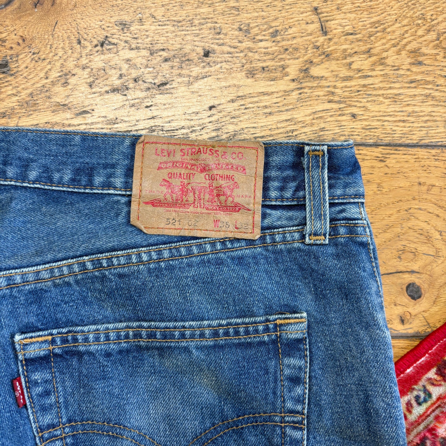 Vintage Levis 521 Straight Blue Denim Jeans - 38R