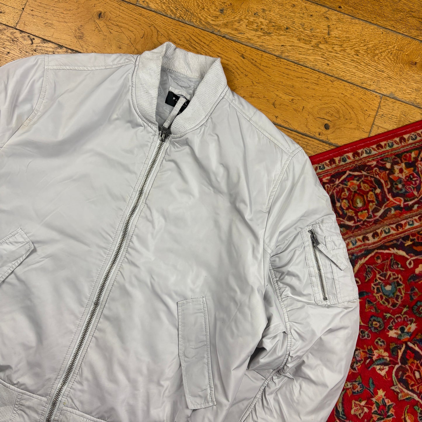 Vintage White MA-1 Bomber Jacket - XL