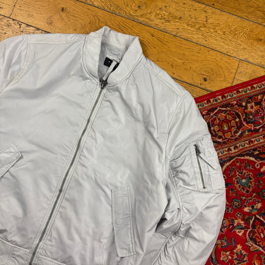 Vintage White MA-1 Bomber Jacket - XL