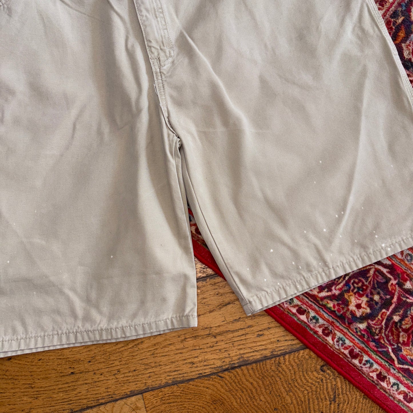 Vintage Dickies Workwear Carpenter Cream Baggy Shorts - 44