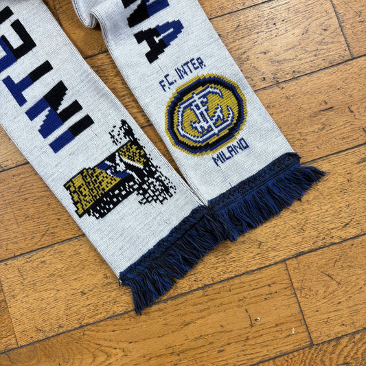 Vintage Inter Milan White Football Scarf