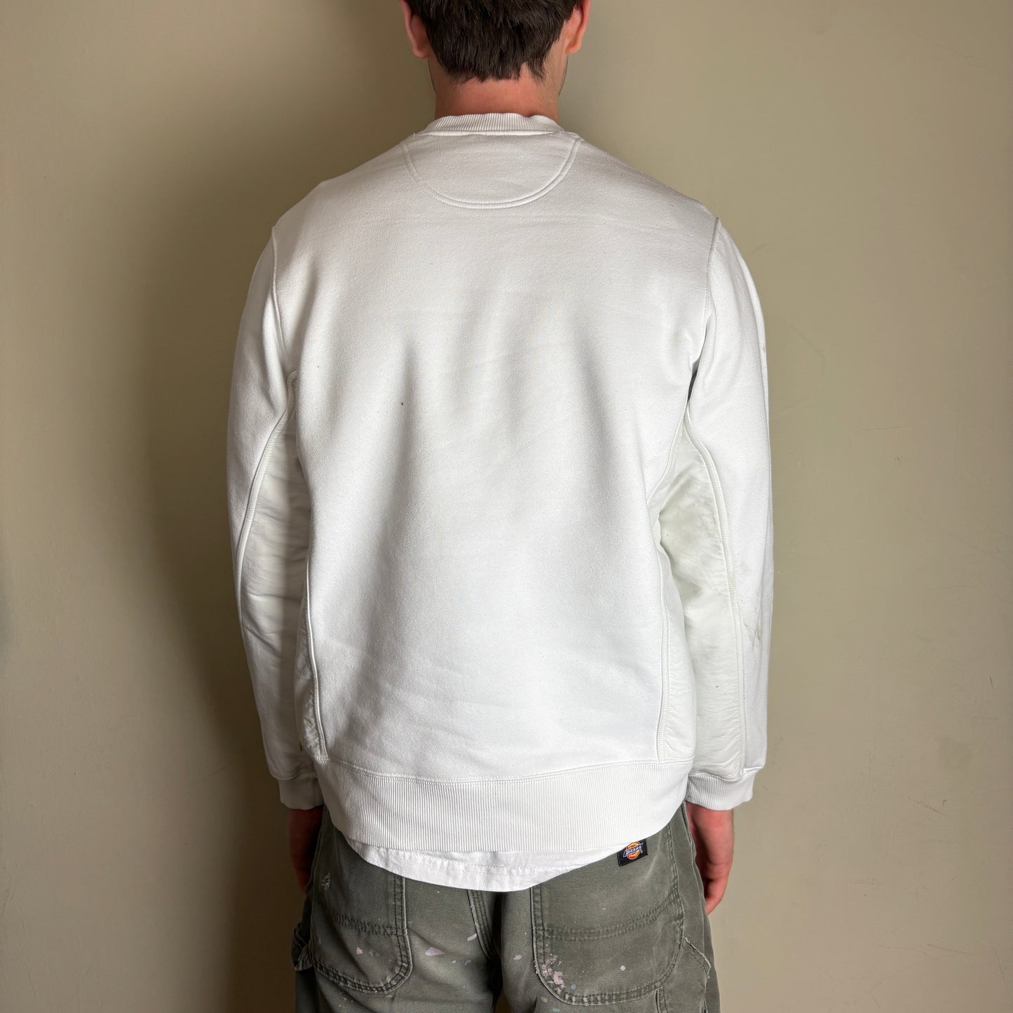 Vintage Adidas White Embroidered Sweatshirt - S