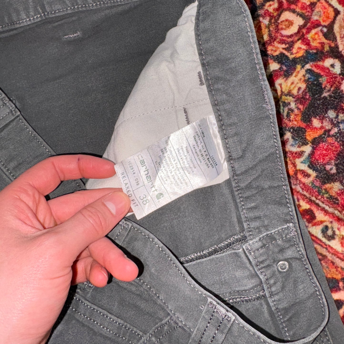Vintage Carhartt Grey Workwear Baggy Carpenter Shorts - 38